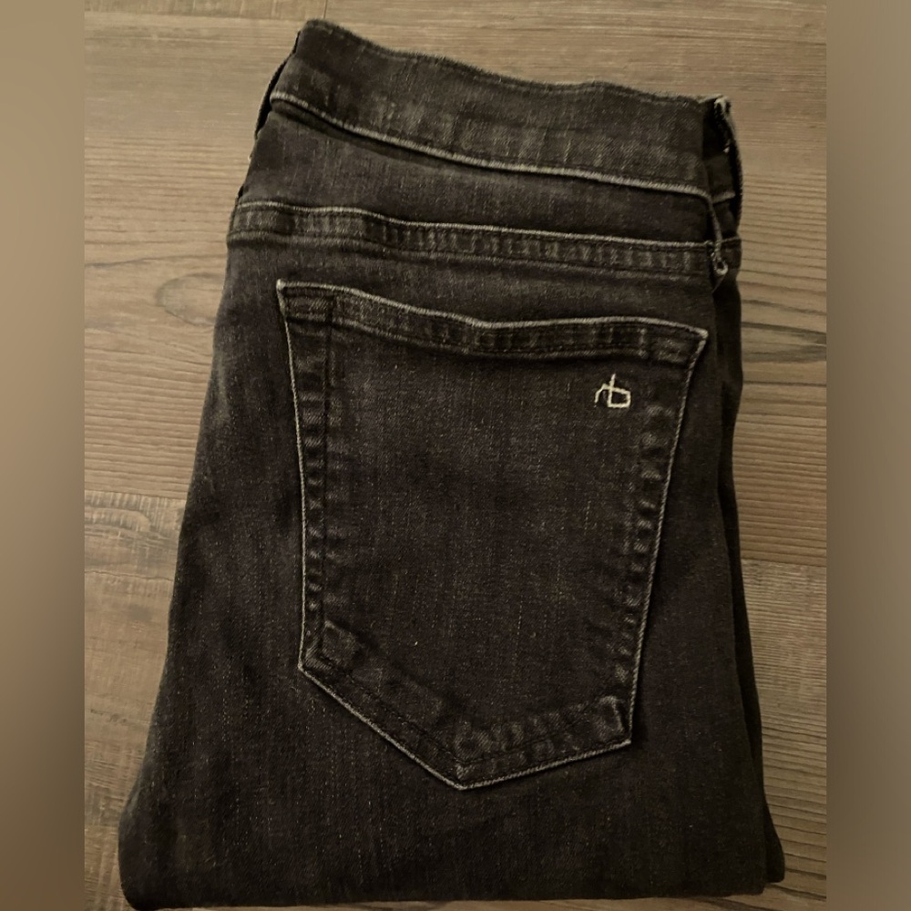 Rag & Bone Dre Capri Skinny Raw Hem Distressed black Jeans Size 25 - Picture 2 of 7